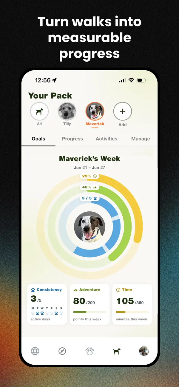 TreatWalk:Dog Walk GPS Tracker iOS app screenshot showing feature 3