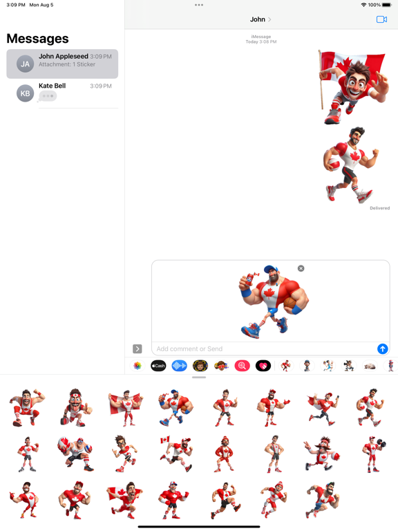 Screenshot #6 pour Sporty Canadian Man Stickers