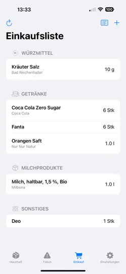 Screenshot von FoodMind auf dem iPhone 5