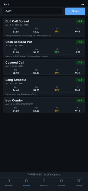 THRESHOLD: Stock & Options screenshot 3