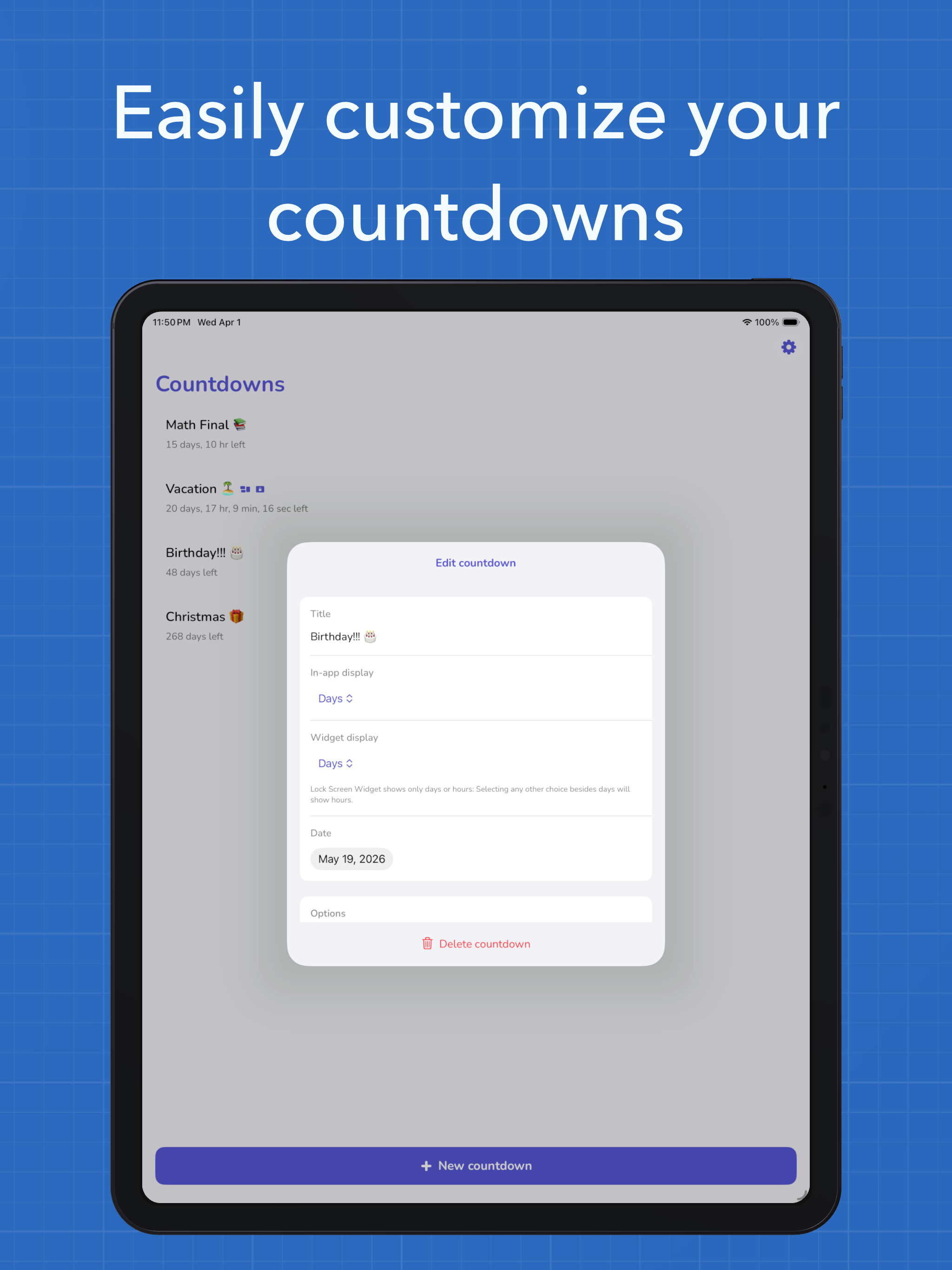 Countdown App - Widgets screenshot 7