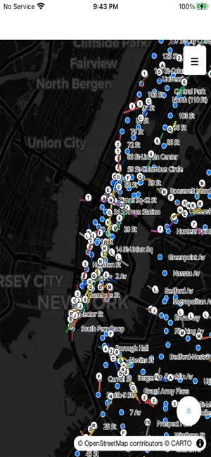 NYC live subway map screenshot 2