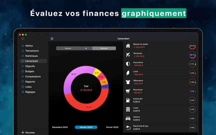 Capture d'écran de MoneyStats - Budget Et Dépense sur iPhone 2