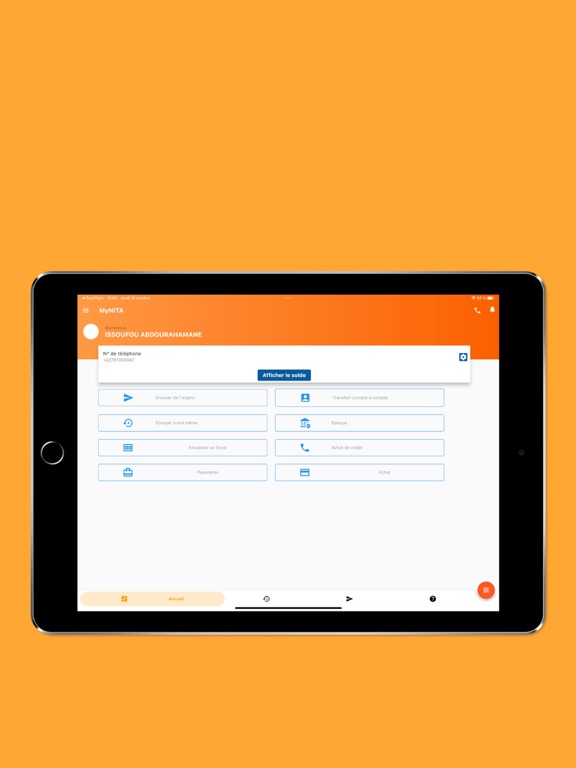 MyNITA Transfert iPad screenshot 1 - Finance app