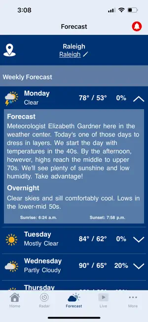 WRAL Weather screenshot 2
