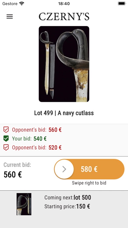 Czerny's live auction