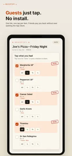 Capture d'écran de Receiptify: Split The Bill sur iPhone 3
