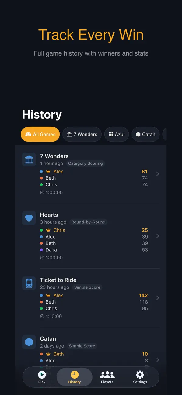 Screenshot #2 pour ScoreKeep — Board Game Scorer