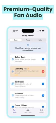 Sleep & Focus Fan - Noise iPhone screenshot