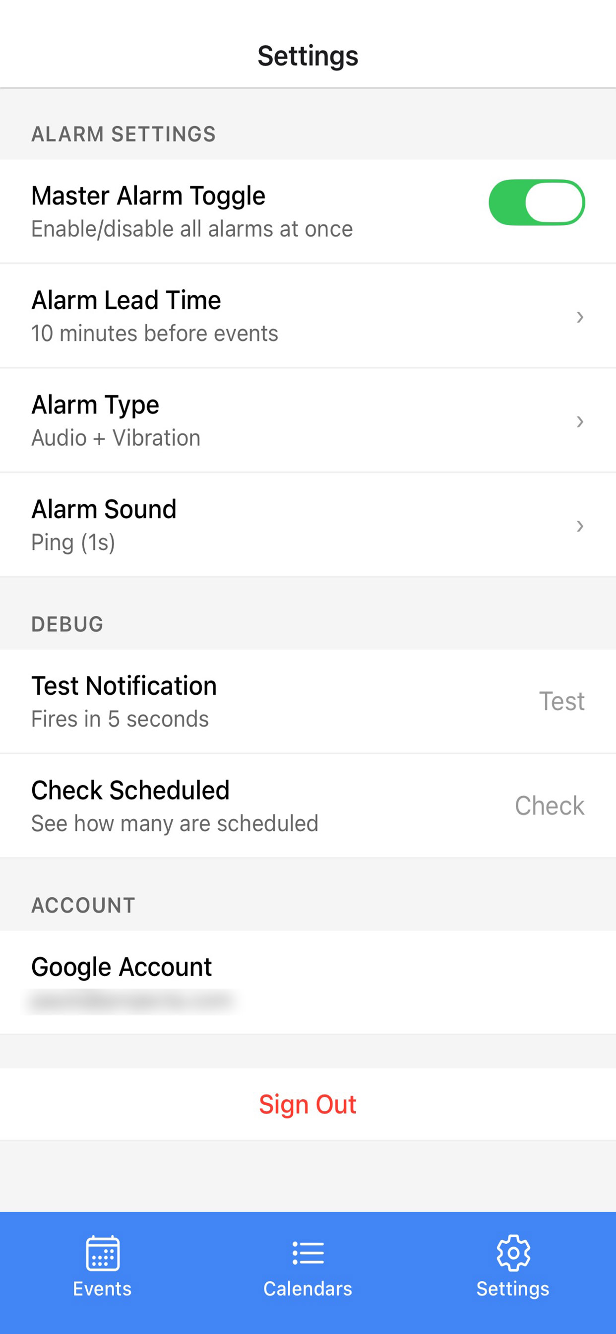 My Calendar Alarms