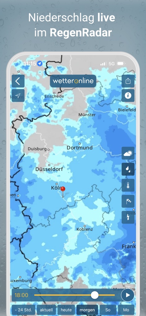 RegenRadar mit Wetterwarnungen - 