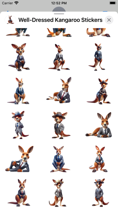 Screenshot #2 pour Well-Dressed Kangaroo Stickers