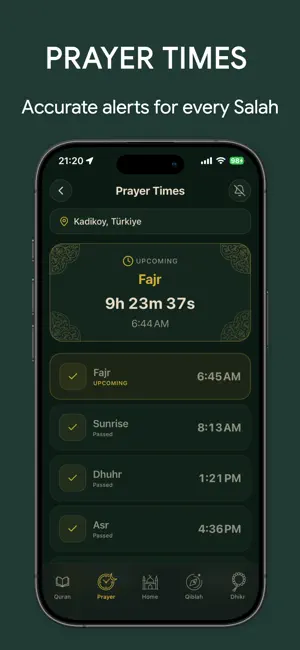 Prayer Times: Quran & Qibla screenshot 1