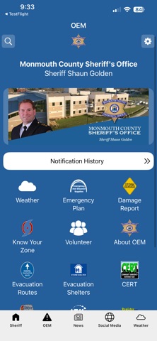 Monmouth County Sheriff iPhone screenshot