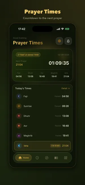 Azan Prayer Times & Qibla screenshot 1