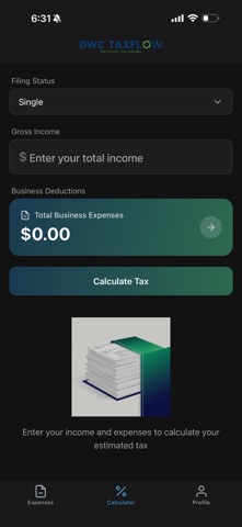 The TaxFlow Calculator screenshot