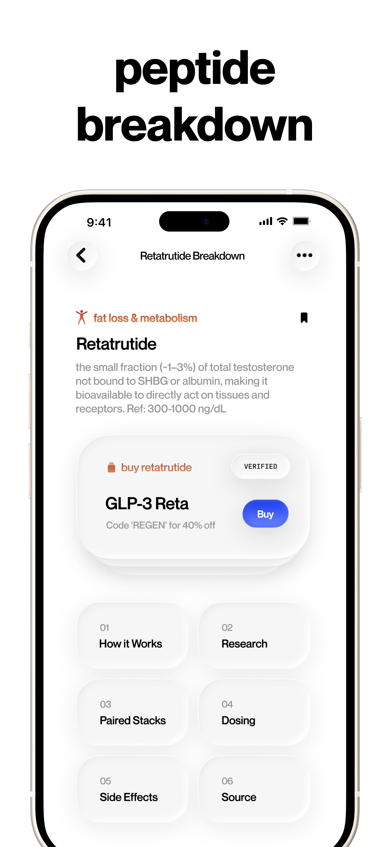 REGEN - Peptide Health Layer screenshot 9