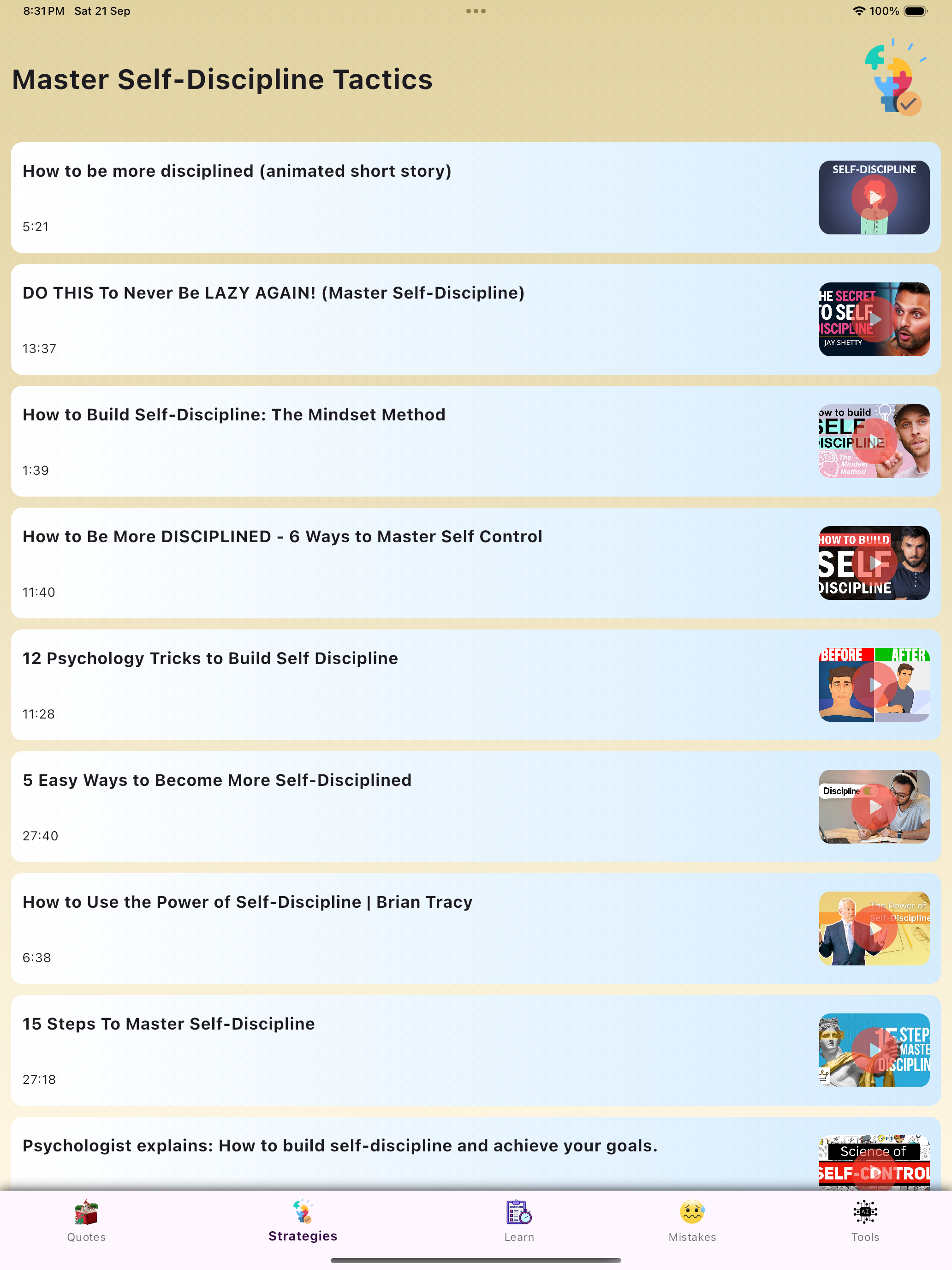 Self-Discipline Master Class