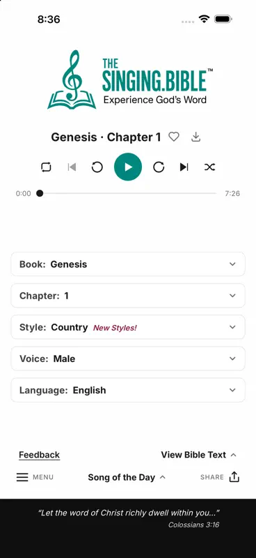 TheSinging.Bible screenshot 1 of 5