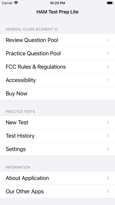 HAM Test Prep Lite:  General Screenshot