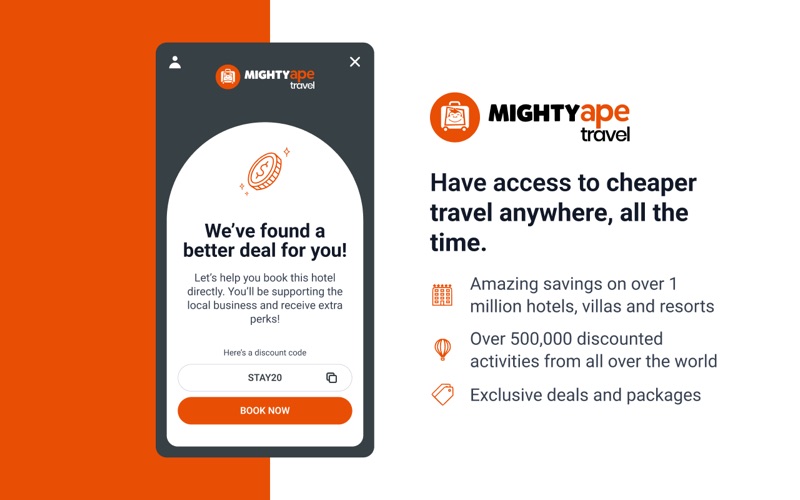 Mighty Ape Travel app screenshot