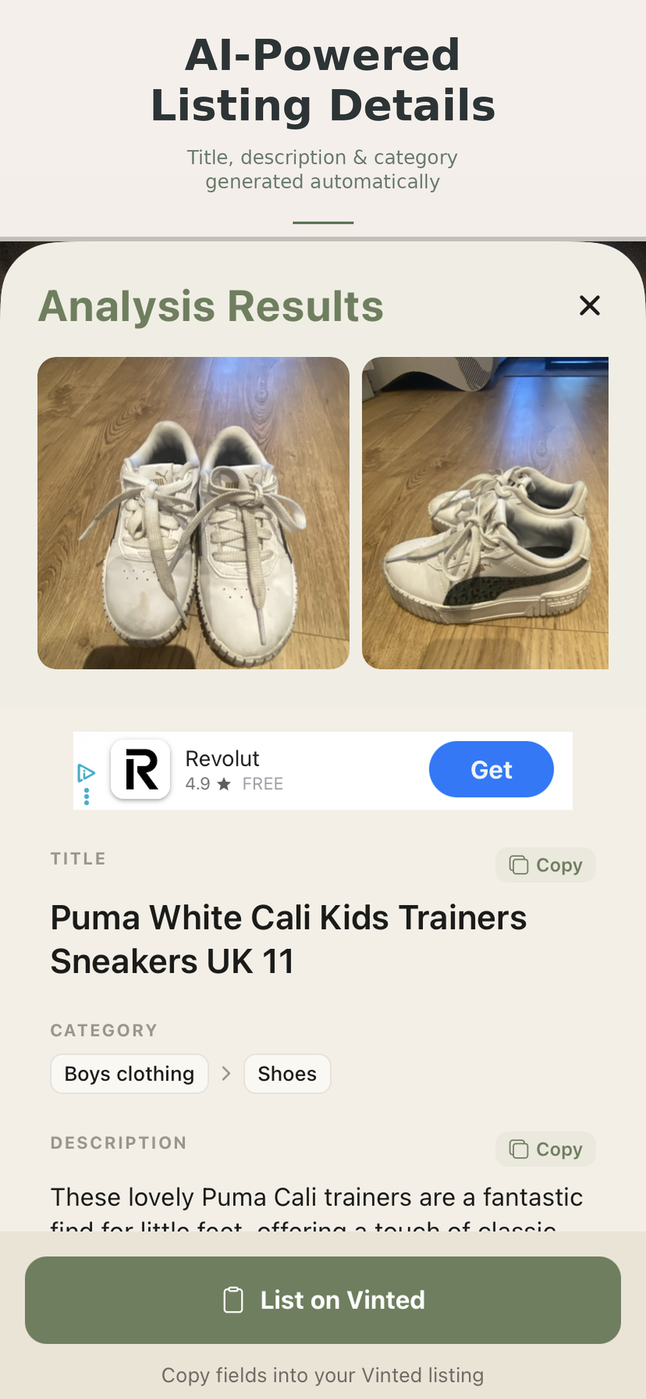 VintSnap Sell on Vinted faster screenshot 3