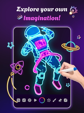 Neon Lines: Magical Drawing iPad screenshot