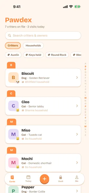 Pawdex – Pet Sitter Organizer screenshot 1