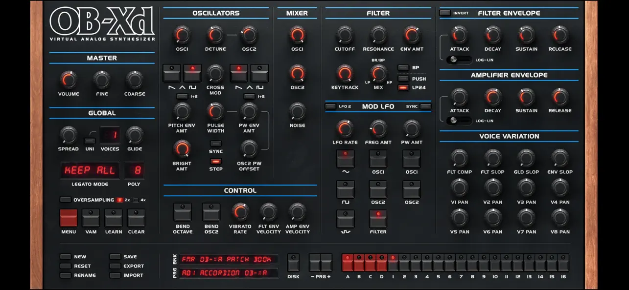 Screenshot #1 pour OB-Xd 3 AUv3 Synth