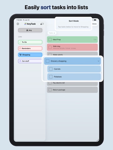 AnyTask: To Do & Reminders iPad screenshot