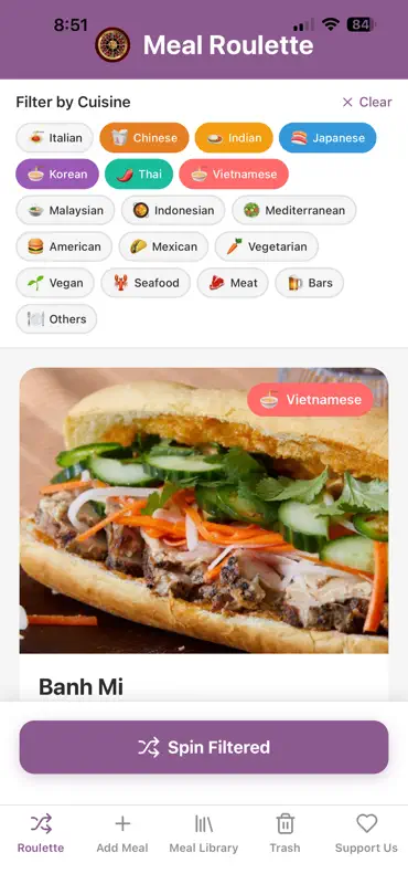 Meals Roulette screenshot 2 of 4