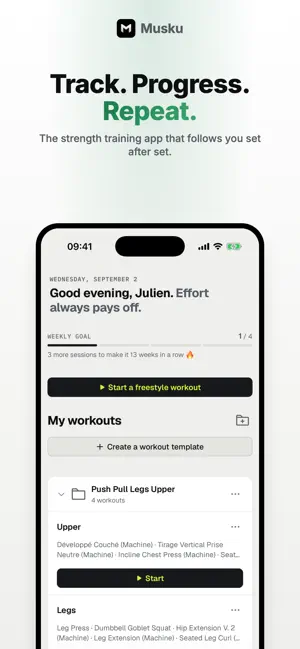 Musku - Workout Tracker screenshot 1