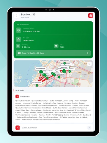 Dubai Bus Route Finder iPad screenshot