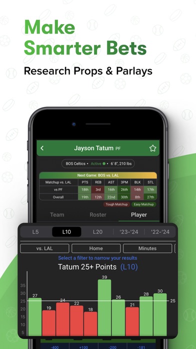 HOF Bets | Props & Parlay Data Screenshot