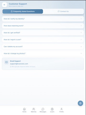 TrueVows App iPad screenshot
