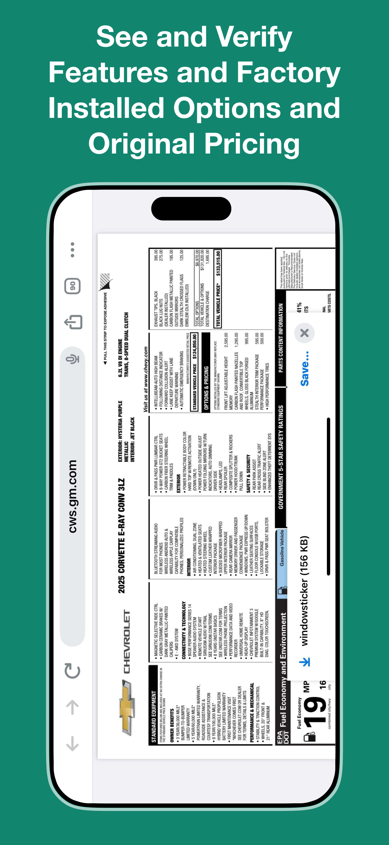 Window Sticker Lookup