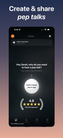 Dialed: Personalized Pep Talks Screenshot 1 of 6