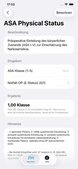 Screenshot von MedicalcScores auf dem iPhone 3
