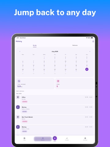 RouteStop - Timeline Tracker iPad screenshot