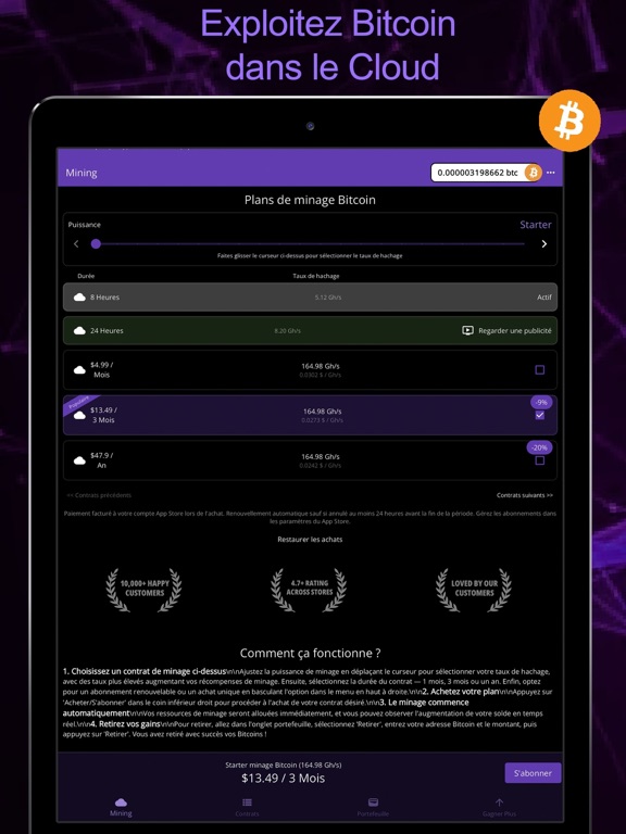 Screenshot #4 pour Bitcoin Miner:Minage de crypto