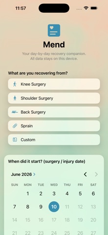 Mend: Recovery Tracker app screenshot 2