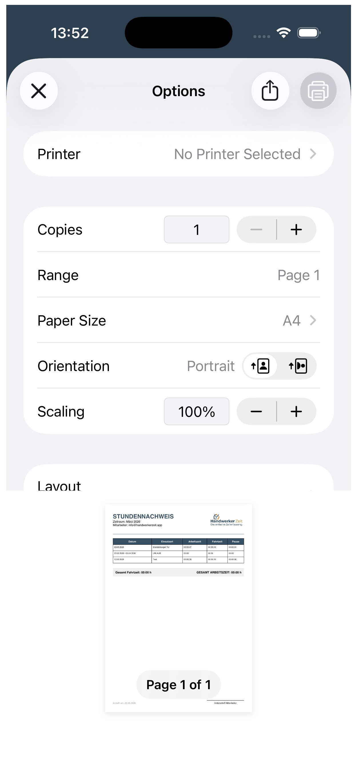 Handwerker Zeit App screenshot 6