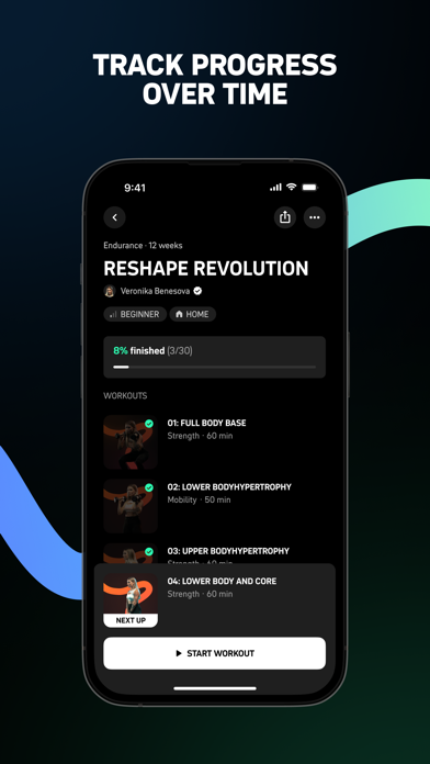 NEXT WORKOUT: Fitness App Screenshot