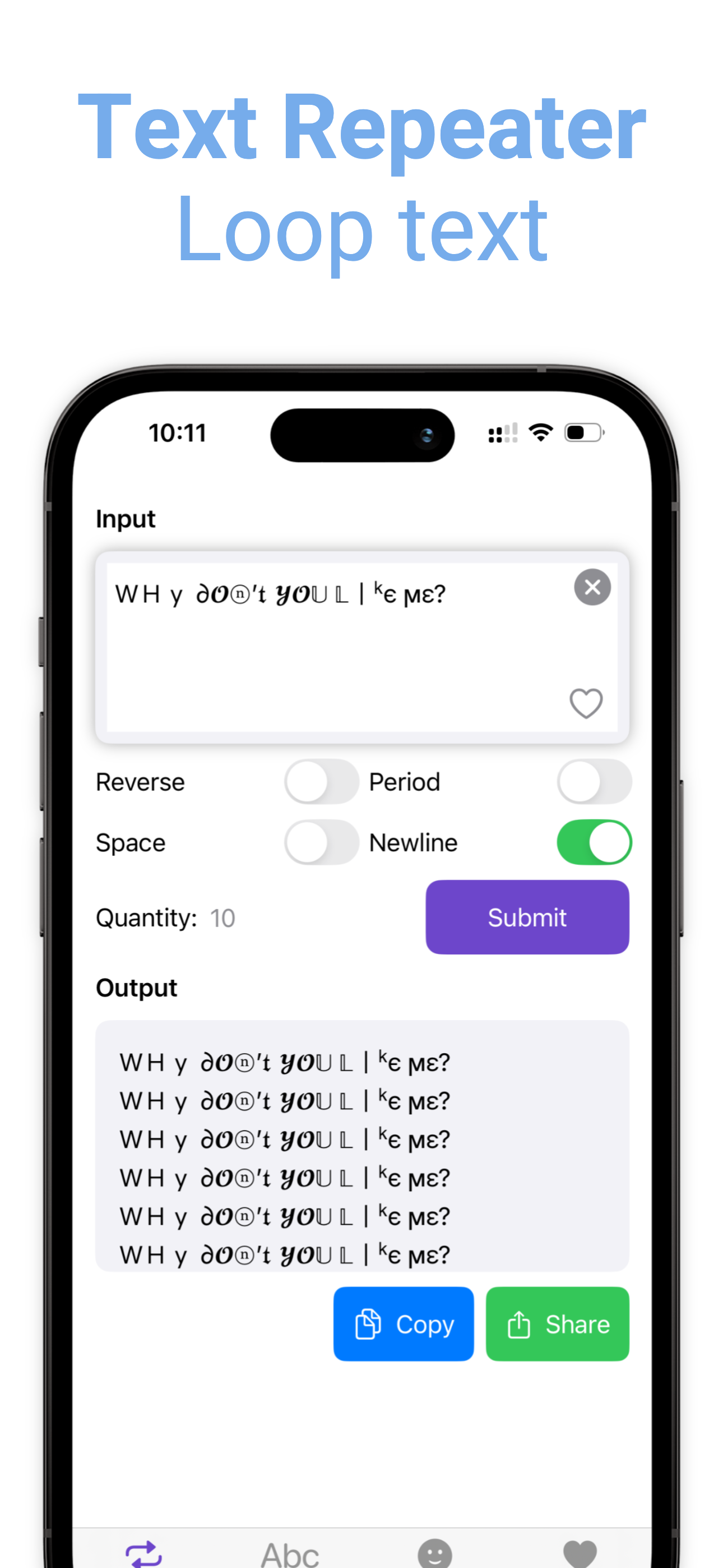 Text Repeater Loop Text