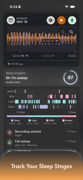 Snore Timeline: Sleep Tracker Screenshot 7 of 9