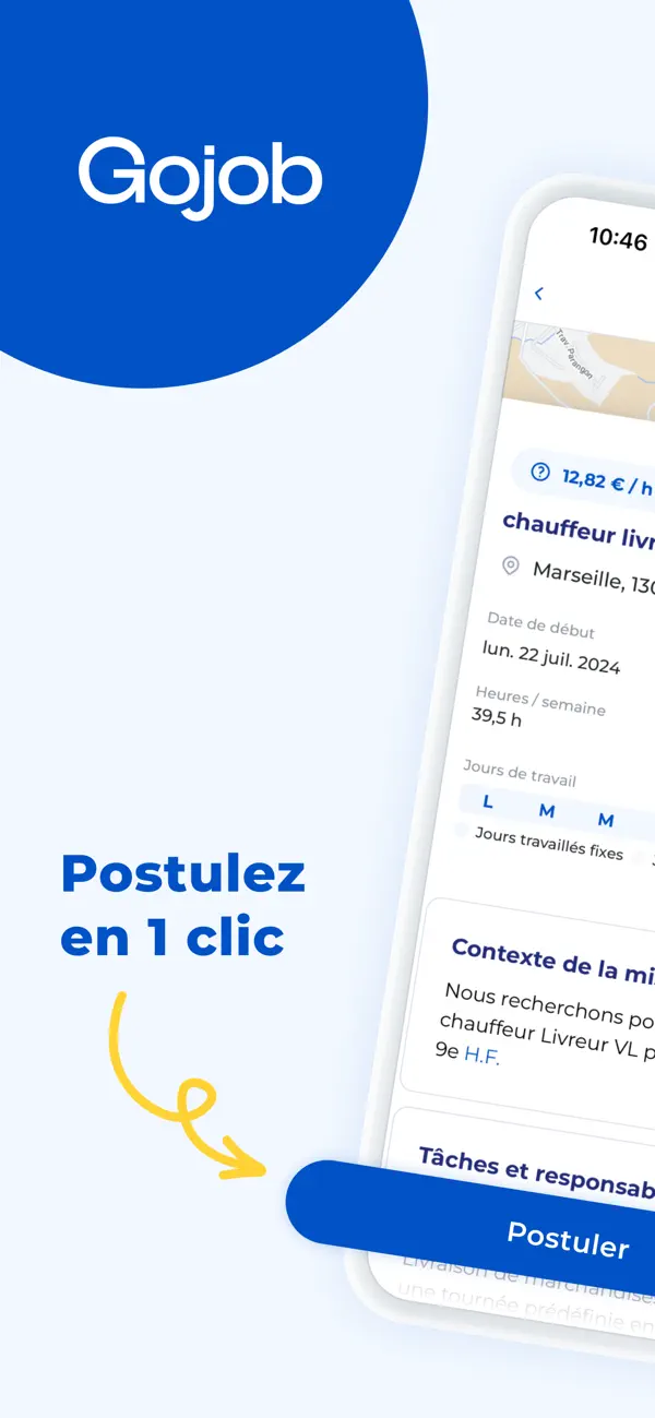 Screenshot #1 pour Gojob - lnterim, CDD, CDI