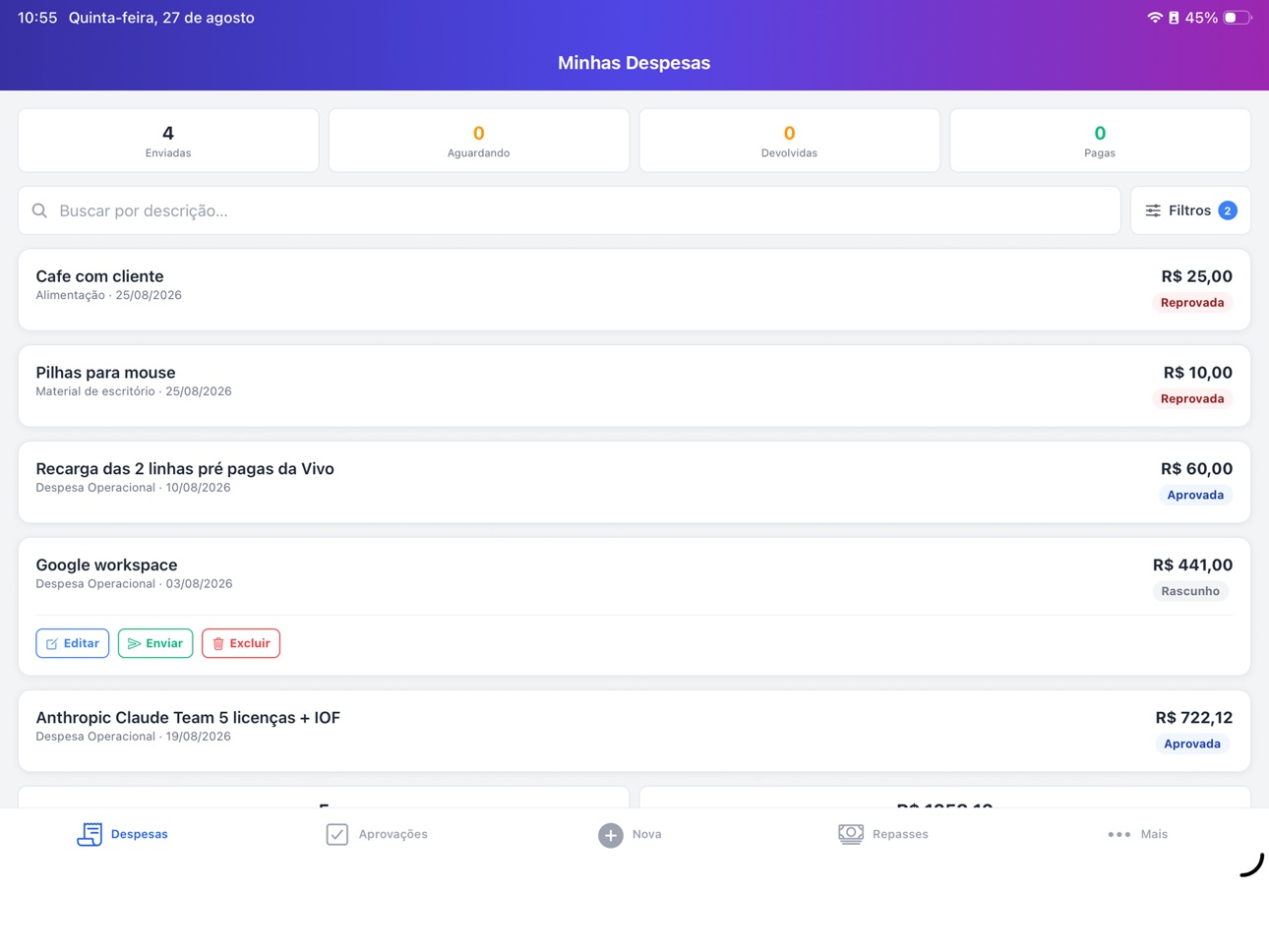 Screenshot 2 of TZM Hub Despesas