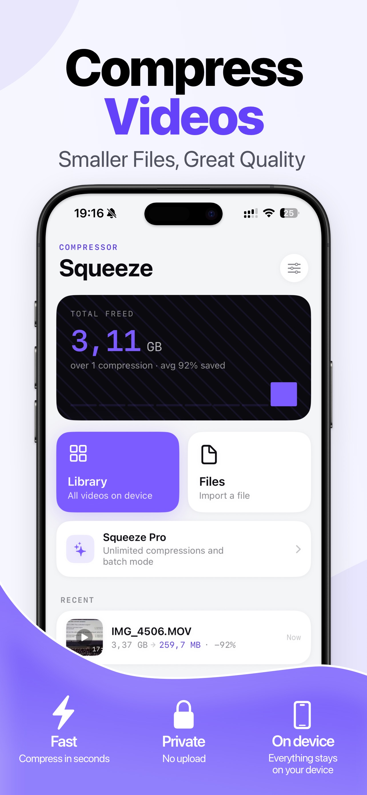 Screenshot 1 of Squeeze: Video Compressor