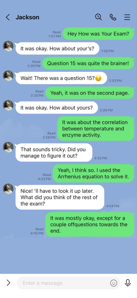 Text Yourself－Chat Story Maker - The app meticulously simulates real-time chats, displaying detailed 'Read' receipts and precise timestamps for an authentic narrative progression.