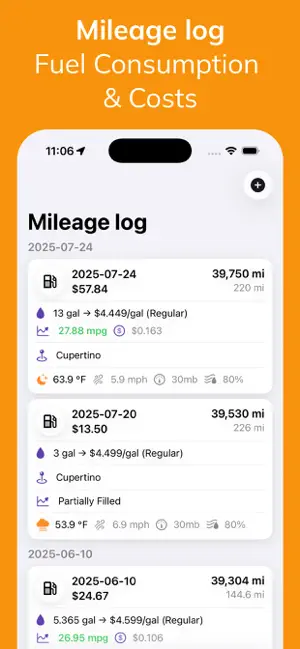 Fuelio: Gas Log & MPG Tracker iPhone screenshot 3